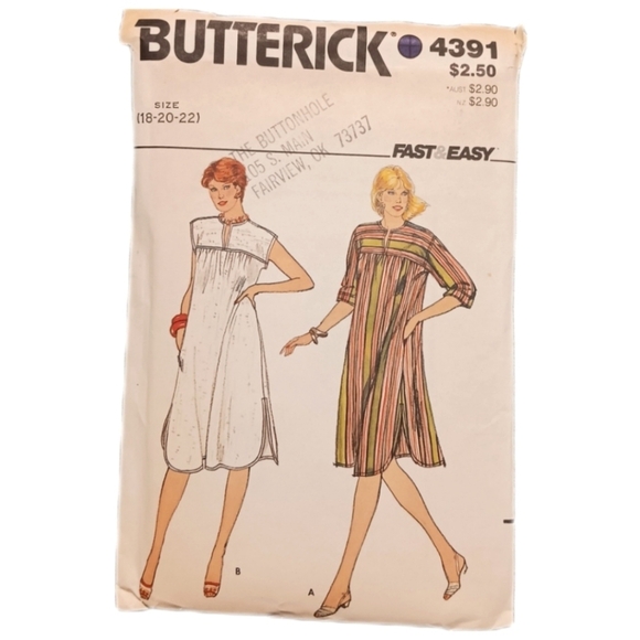 1960s UNCUT Size 18-20-22 Misses' Dresses Butterick Vintage Pattern, Boho Retro - Picture 1 of 8